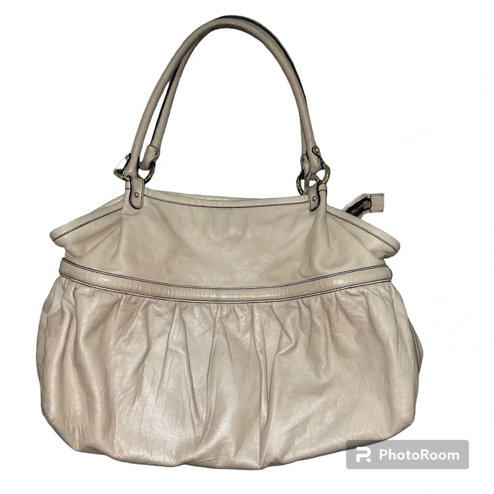 Fendi Large Chef Shopper Tote Bag in Chiaro Beige Cream Lambskin Leather Bag